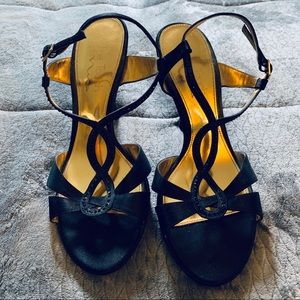 Black and Gold Heels